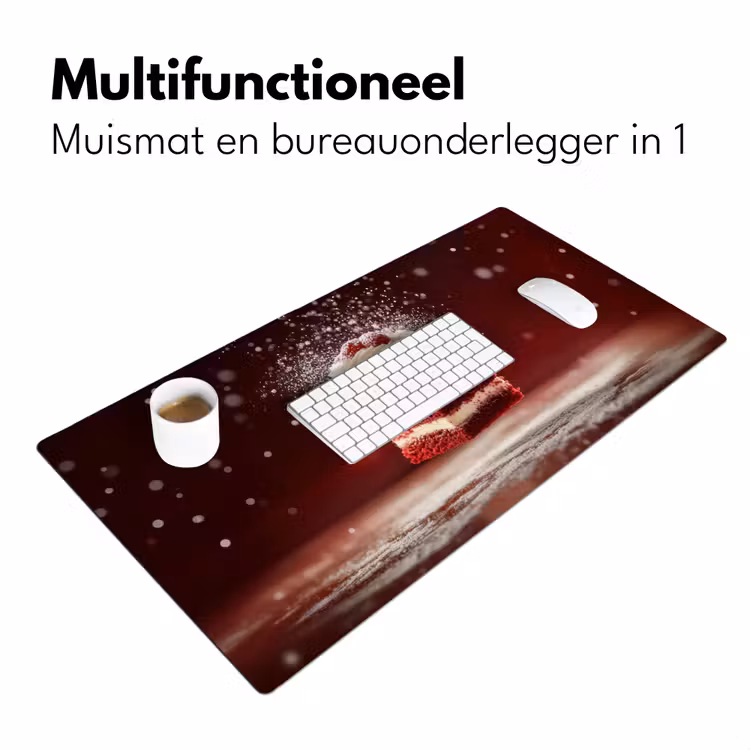 Rode - Velvet - Taart - Eten Muismat XXL klein -sfeer4