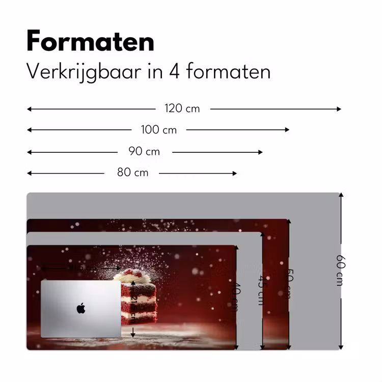 Rode - Velvet - Taart - Eten Muismat XXL klein -sfeer5