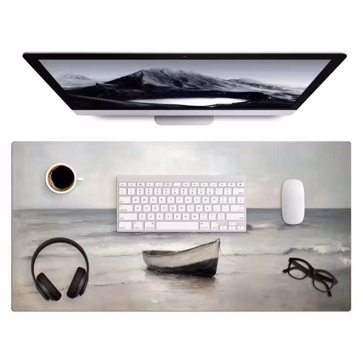 Roeiboot - Zee - Horizon Muismat XXL klein -3d