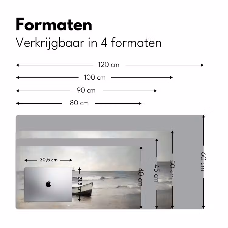 Roeiboot - Zee - Horizon Muismat XXL klein -sfeer5