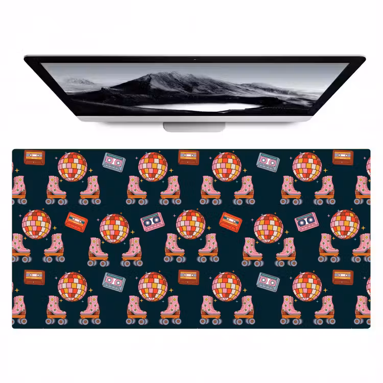 Rolschaatsen - Patroon - Disco Muismat XXL klein 681 -zzz3d