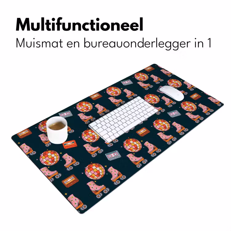 Rolschaatsen - Patroon - Disco Muismat XXL klein 681 -sfeer4