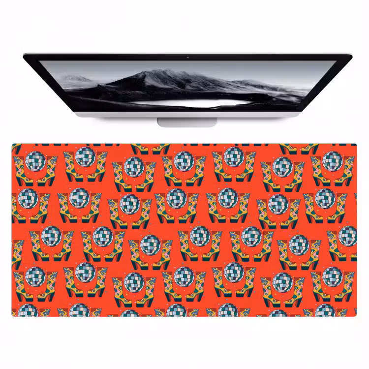 Rood - Disco - Patroon Muismat XXL klein 681 -zzz3d