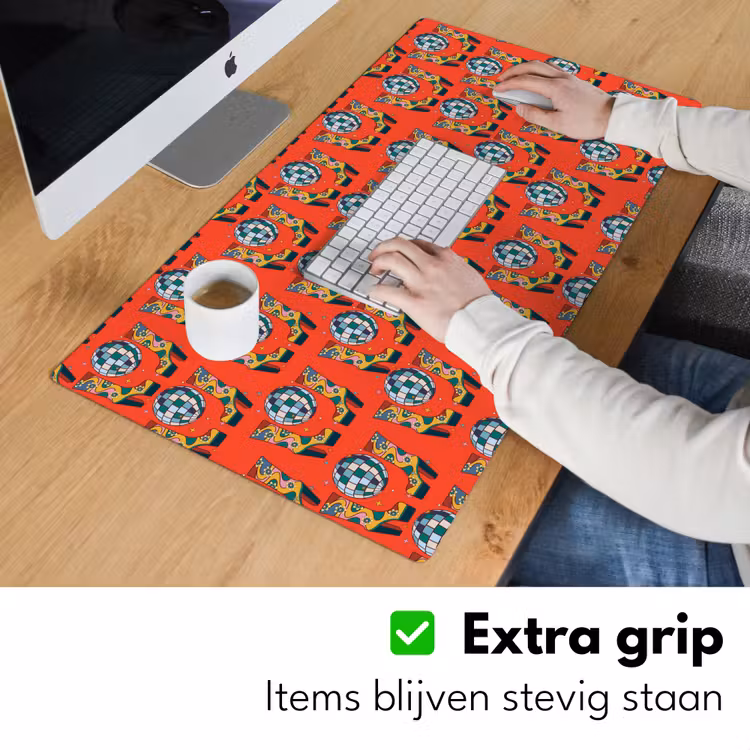 Rood - Disco - Patroon Muismat XXL klein 681 -sfeer3