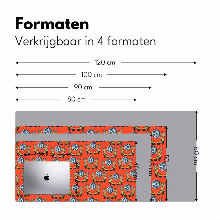 Rood - Disco - Patroon Muismat XXL klein 681 -sfeer5