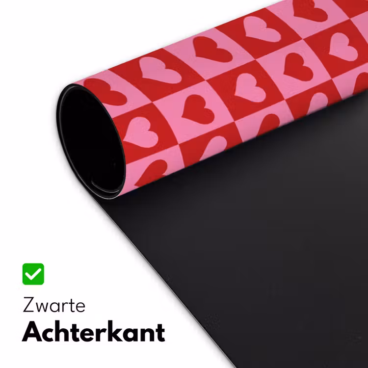 Rood - Roze - Schaakbord - Valentijn Muismat XXL klein -sfeer2