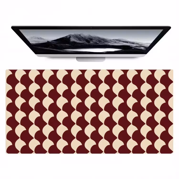Rood - Tegelpatroon - Crème Muismat XXL klein 681 -zzz3d