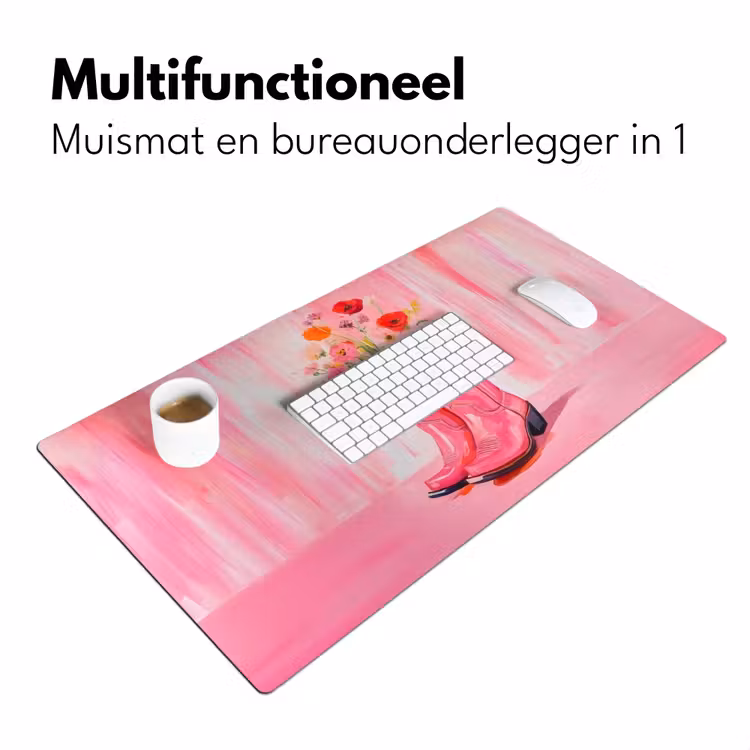 Roze - Bloemen - Cowboy Muismat XXL klein -sfeer4