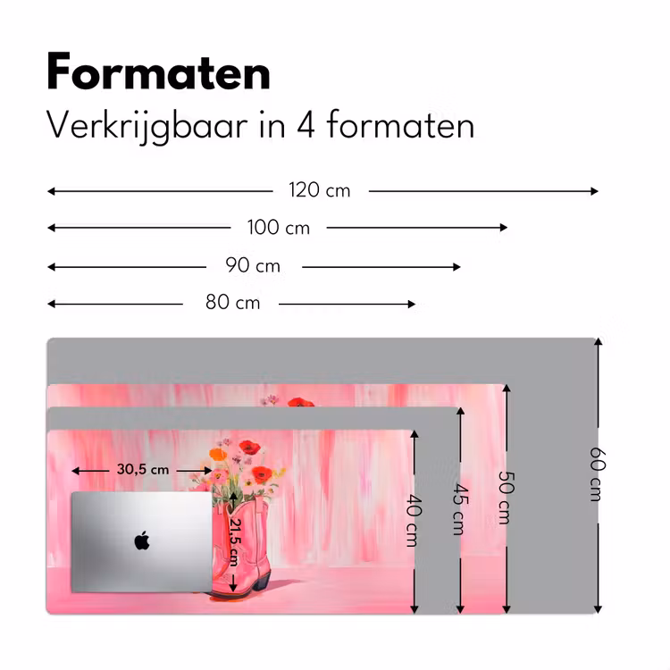 Roze - Bloemen - Cowboy Muismat XXL klein -sfeer5