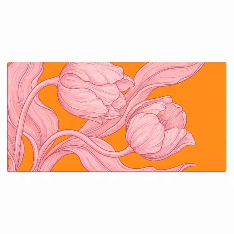 Bureau onderlegger - Roze bloemen - Modern - Roze bloemen - Modern Muismat XXL klein