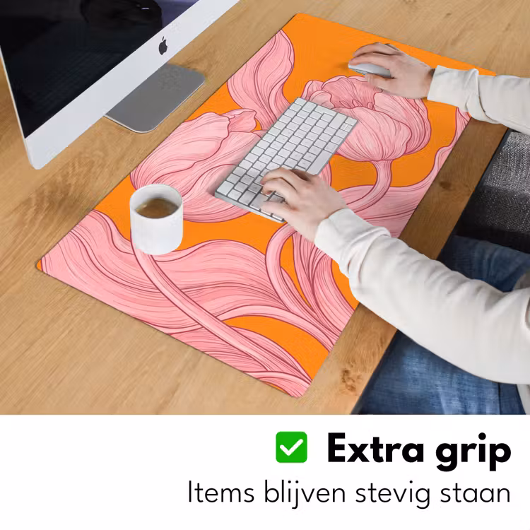 Bureau onderlegger - Roze bloemen - Modern - Roze bloemen - Modern Muismat XXL klein