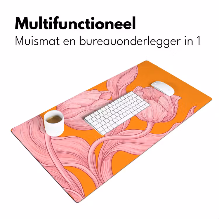 Bureau onderlegger - Roze bloemen - Modern - Roze bloemen - Modern Muismat XXL klein