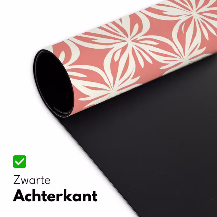 Roze - Bloemenmotief - Wit - Modern Muismat XXL klein 681 -sfeer2