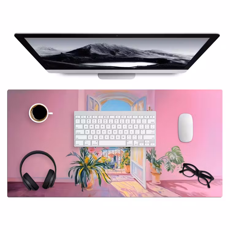 Roze - Buiten - Verf Muismat XXL klein -3d