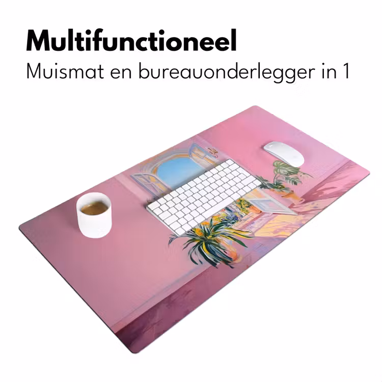Roze - Buiten - Verf Muismat XXL klein -sfeer4