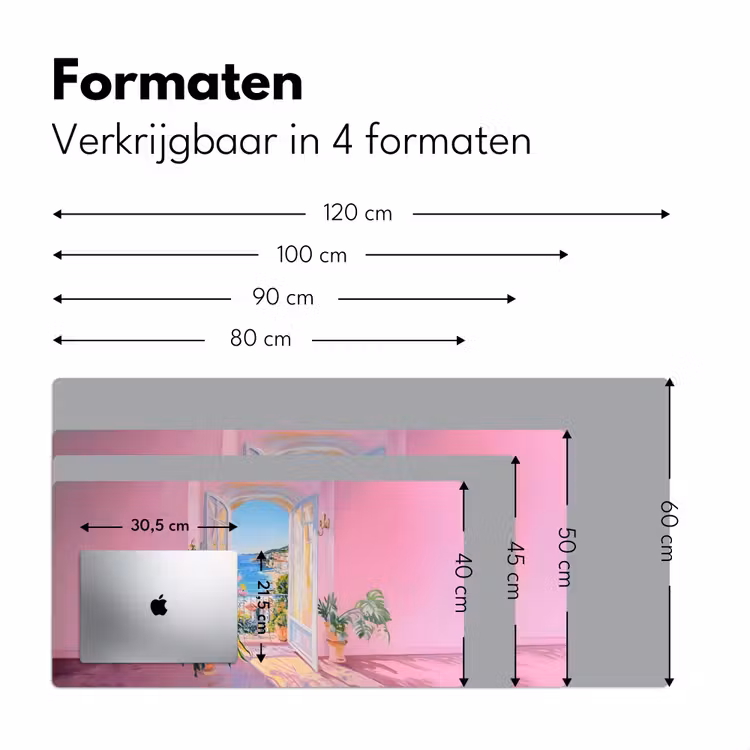 Roze - Buiten - Verf Muismat XXL klein -sfeer5