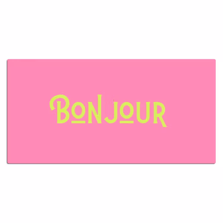 Roze - Groene Bonjour - art-deco Muismat XXL klein -3d_leeg