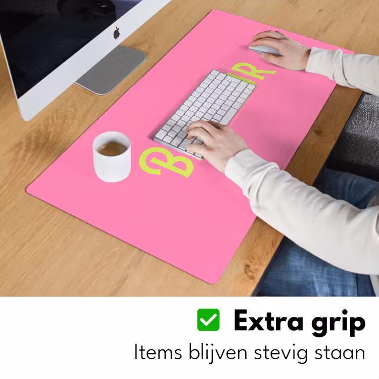 Roze - Groene Bonjour - art-deco Muismat XXL klein -sfeer3