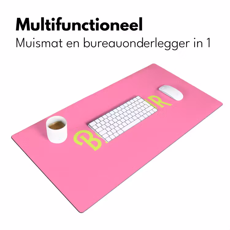 Roze - Groene Bonjour - art-deco Muismat XXL klein -sfeer4