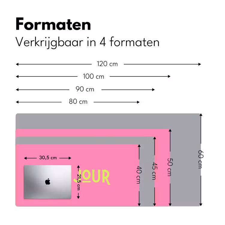Roze - Groene Bonjour - art-deco Muismat XXL klein -sfeer5