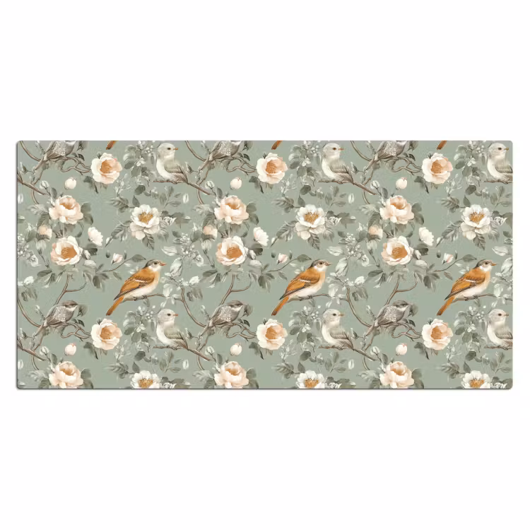 Roze - Vogels - Kleurrijk Muismat XXL klein 681 -3d_leeg