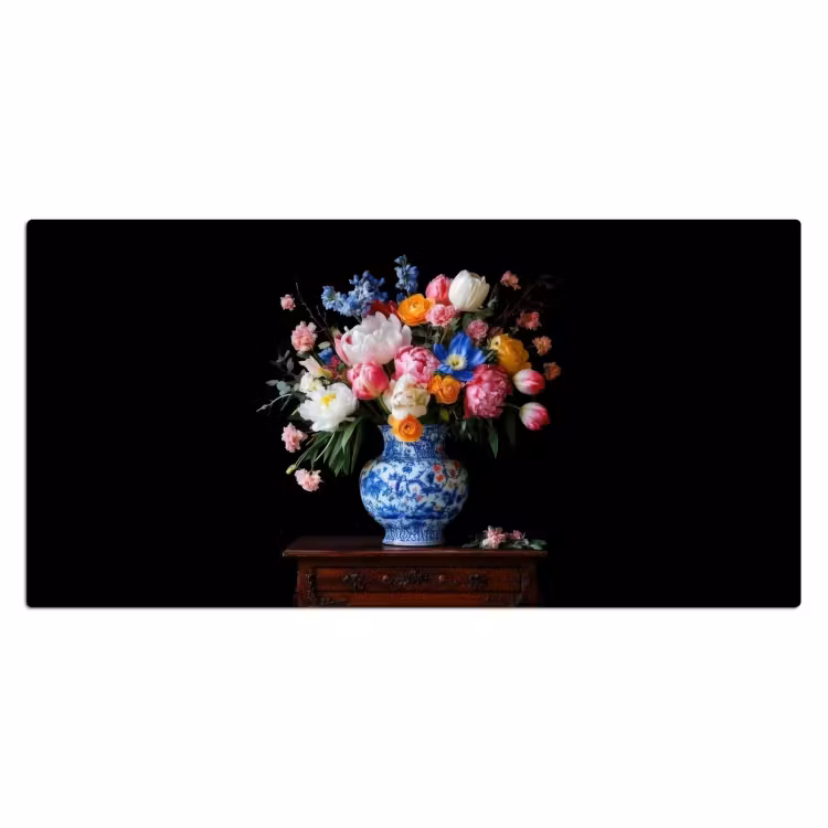 Rozen - Bloemen - Vaas - Boeket Muismat XXL klein -3d_leeg