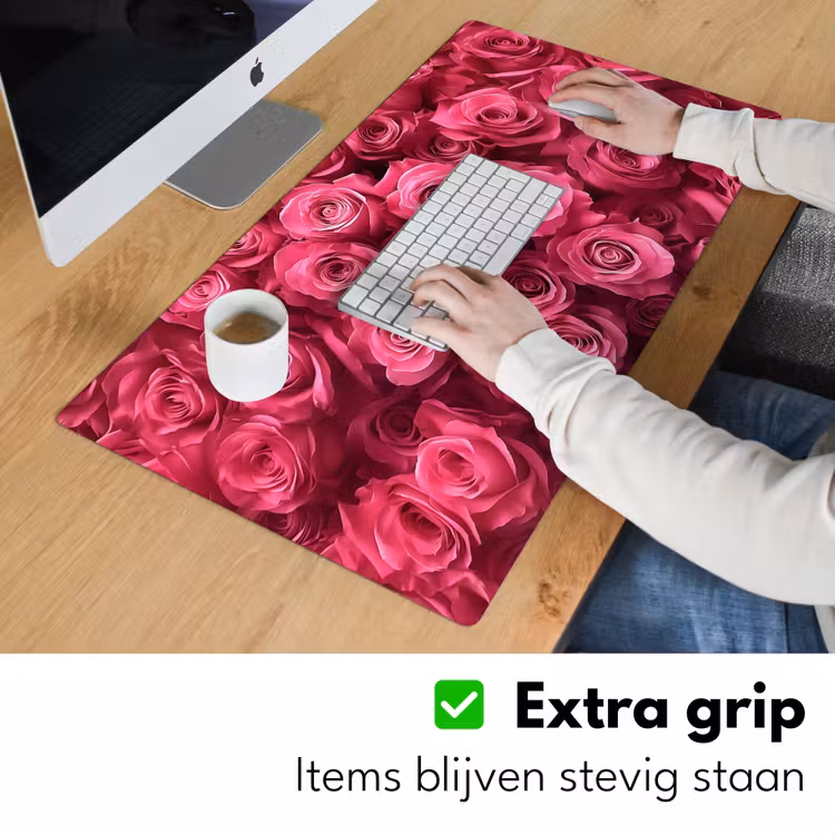 Rozen - Pink - Bloem Muismat XXL klein -sfeer3