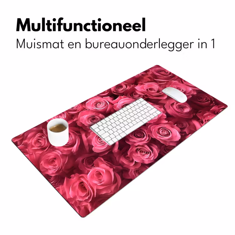 Rozen - Pink - Bloem Muismat XXL klein -sfeer4