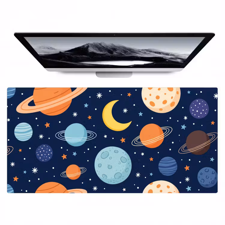 Ruimte - Planeten - Kleurrijk Muismat XXL klein -zzz3d