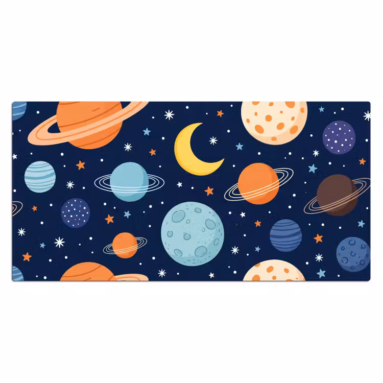 Ruimte - Planeten - Kleurrijk Muismat XXL klein -3d_leeg