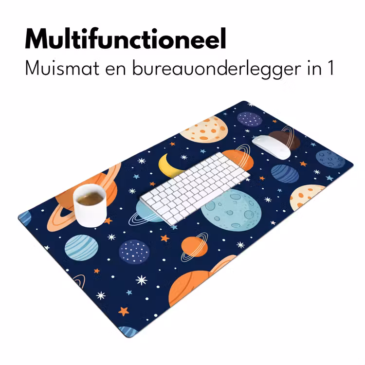 Ruimte - Planeten - Kleurrijk Muismat XXL klein -sfeer4