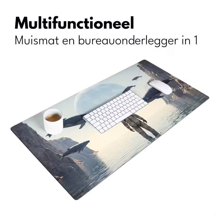 Bureau onderlegger - Ruimtevaarder - Walvis - Fantasie - Ruimtevaarder - Walvis - Fantasie Muismat XXL klein
