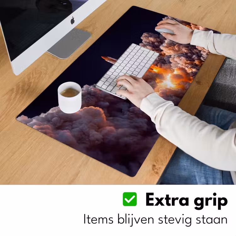Bureau onderlegger - Ruimtevaartuig - Lancering - Sterren - Ruimtevaartuig - Lancering - Sterren Muismat XXL klein