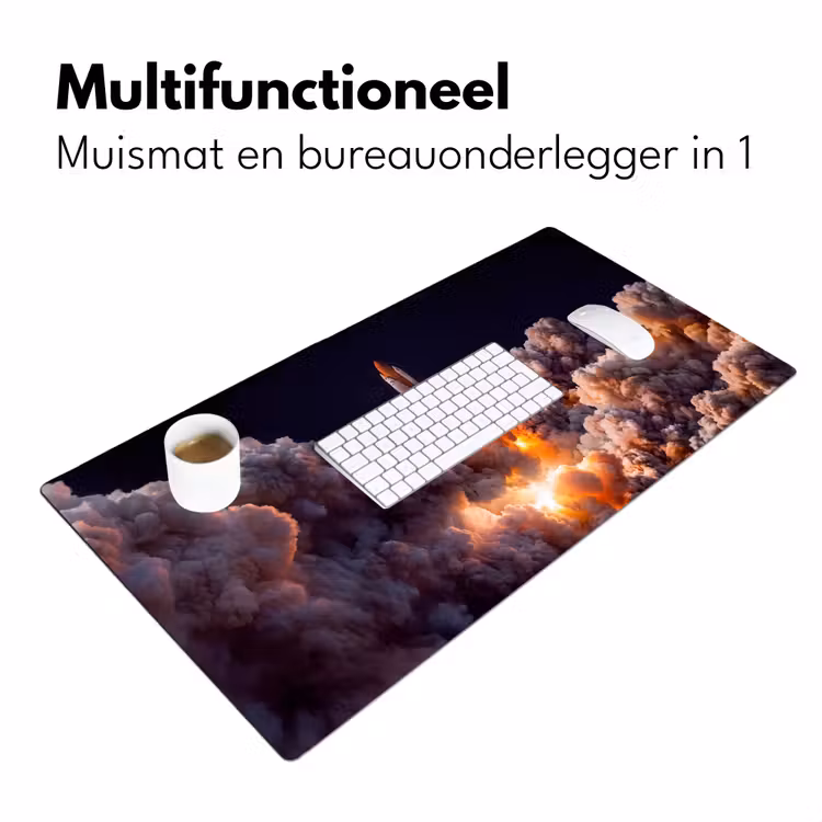 Bureau onderlegger - Ruimtevaartuig - Lancering - Sterren - Ruimtevaartuig - Lancering - Sterren Muismat XXL klein