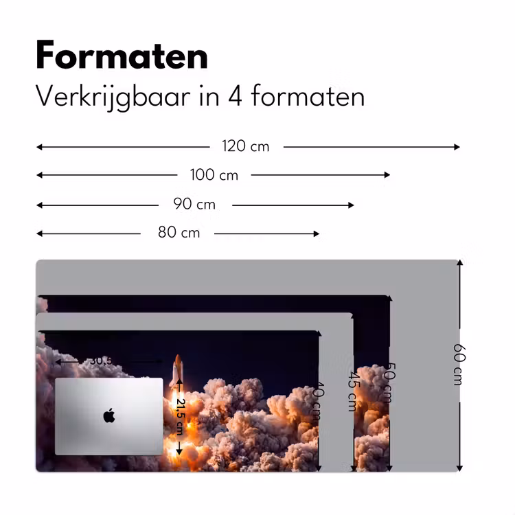 Bureau onderlegger - Ruimtevaartuig - Lancering - Sterren - Ruimtevaartuig - Lancering - Sterren Muismat XXL klein