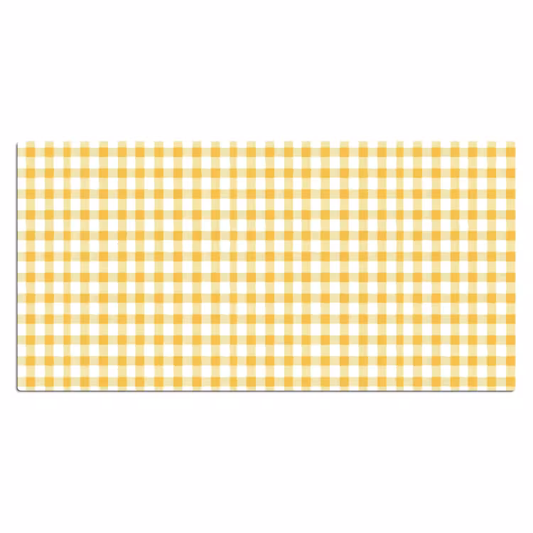 Ruit - Gingham - Klassiek - Geel en Wit Muismat XXL klein 681 -3d_leeg