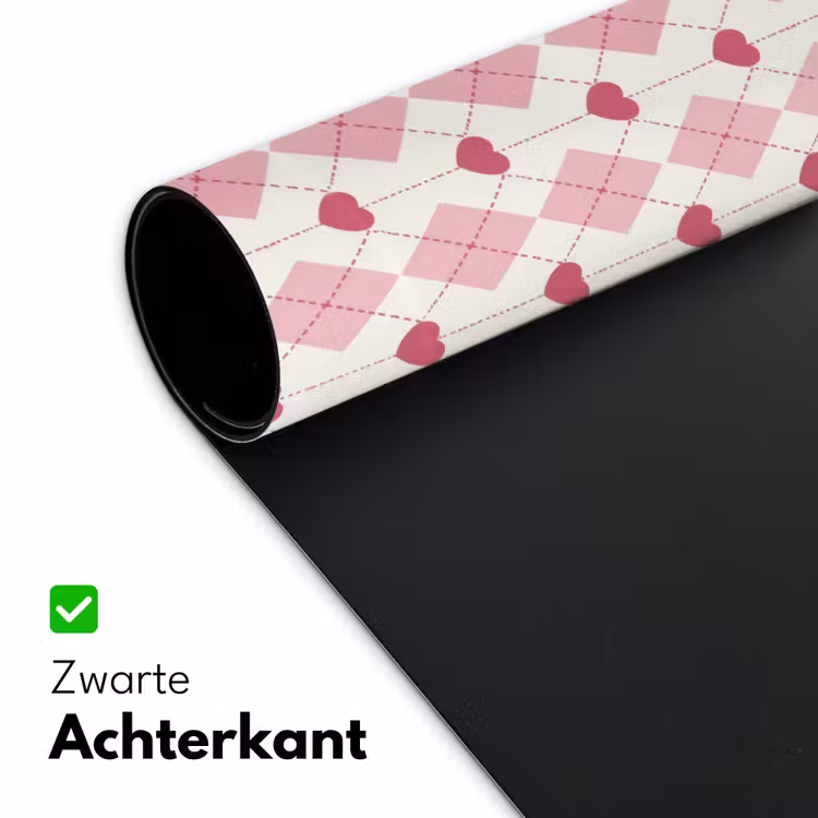 Ruiten - Klassiek - Roze - Wit Muismat XXL klein 681 -sfeer2