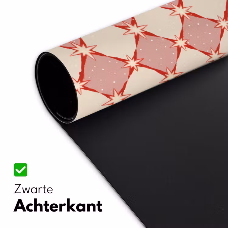 Ruiten - Sterren - Vintage - Oudroze - Rood Muismat XXL klein 681 -sfeer2
