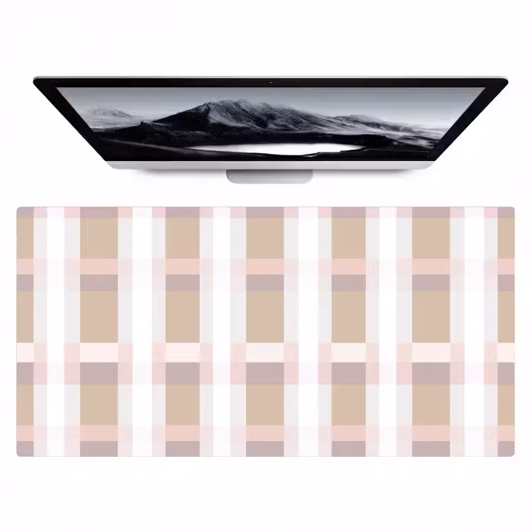 Ruitpatroon - Aardetinten - Minimalistisch Muismat XXL klein 681 -zzz3d