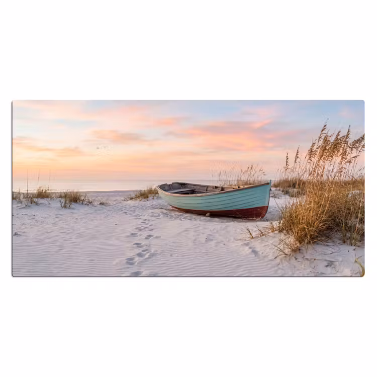 Rustiek - Roeiboot - Zandstrand Muismat XXL klein -3d_leeg