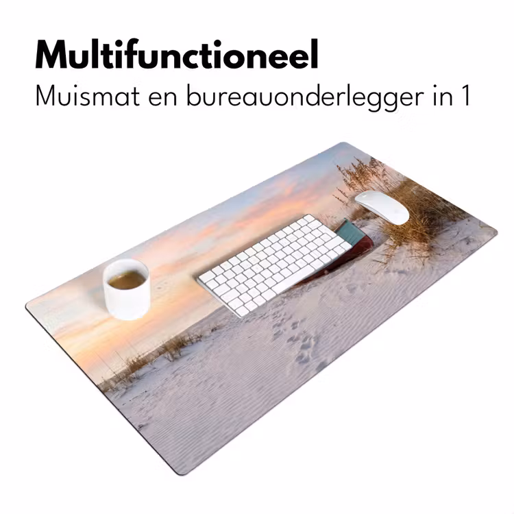Rustiek - Roeiboot - Zandstrand Muismat XXL klein -sfeer4