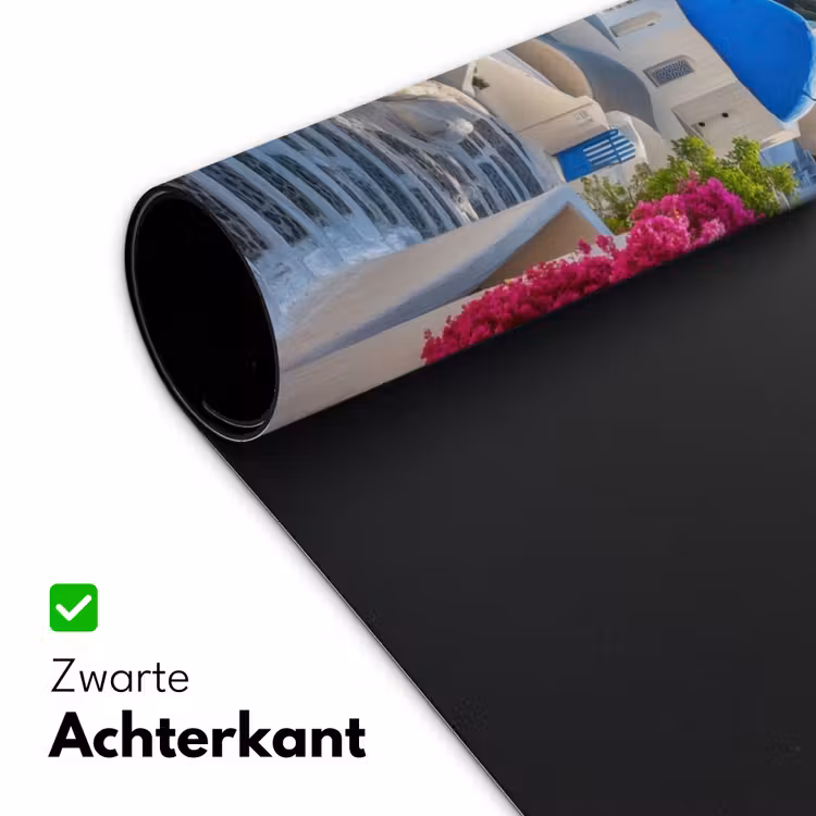 Santorini - Bloemen - Griekenland Muismat XXL klein -sfeer2
