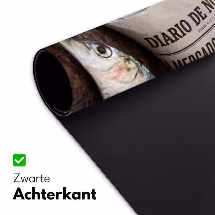 Bureau onderlegger - Sardientje - krant - snijplank - Sardientje - krant - snijplank Muismat XXL klein