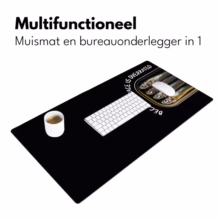 Sardines - Tekst - Vis - Blik Muismat XXL klein -sfeer4
