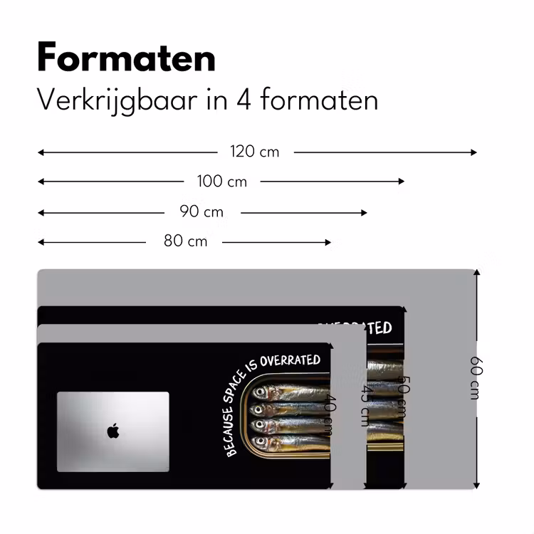 Sardines - Tekst - Vis - Blik Muismat XXL klein -sfeer5