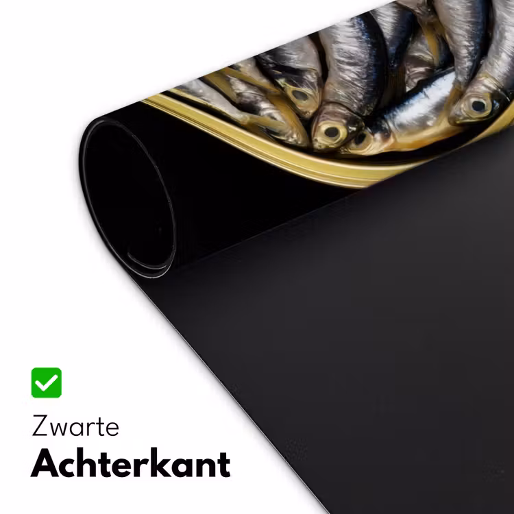 Sardines - Vissen - Rond - Zwart Muismat XXL klein -sfeer2
