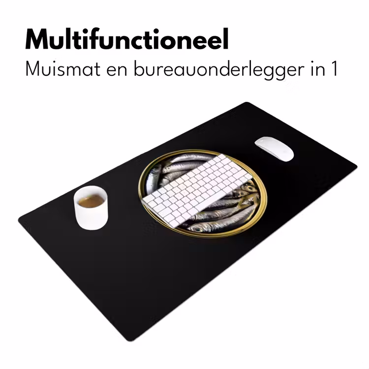 Sardines - Vissen - Rond - Zwart Muismat XXL klein -sfeer4