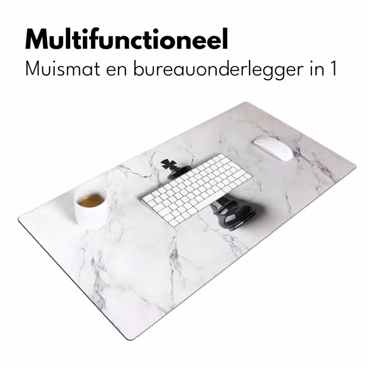 Schaakstuk - Koning - Zwart - Marmer Muismat XXL klein -sfeer4