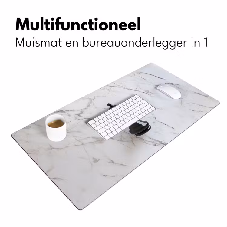 Schaakstuk - Loper - Zwart - Marmer Muismat XXL klein -sfeer4