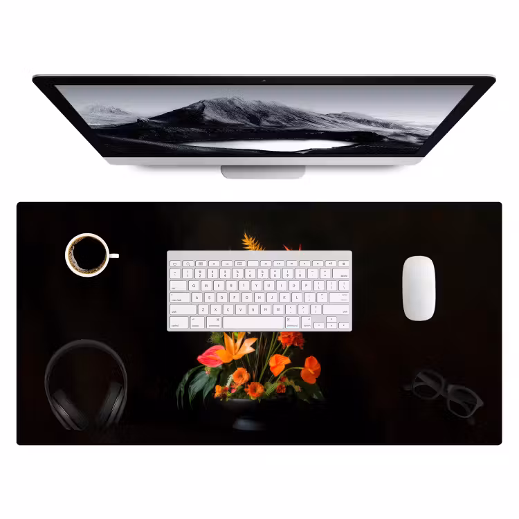 Schaal - Boeket - Bloemen Muismat XXL klein -3d